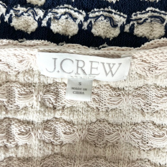 J. Crew Textured Crochet Lady Jacket Button Moroccan Sand Navy Size Small - Picture 4 of 6